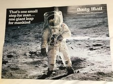 NEIL ARMSTRONG SPACE MOON LANDING UK DAILY MAIL 2 PAGE PULLOUT POSTER