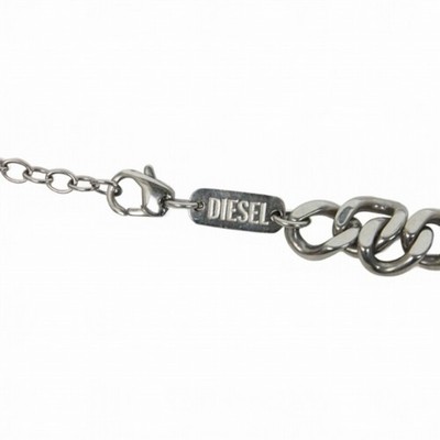 Diesel Necklace Pendant Accessory Silver Dx1412 00DJW Used