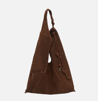 ARCHIVEPKE Knotted Suede Shoulder Bag Brown Layered Design