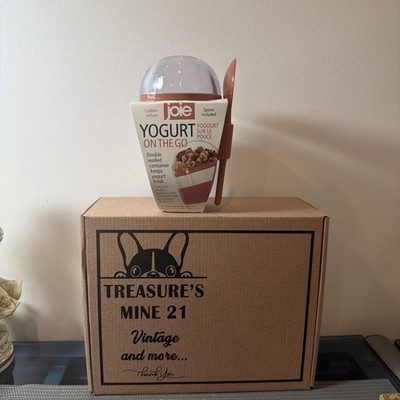 Joie Yogurt Parfait Cereal Oatmeal On The Go Reuseable Portable Cup & Spoon(9A7)