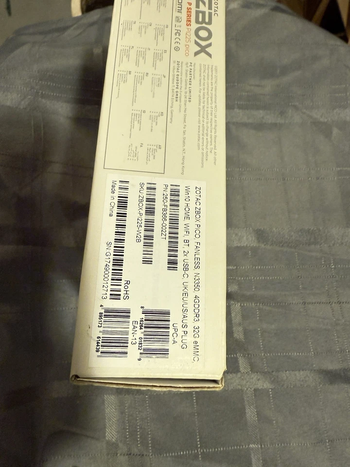 ZOTAC ZBOX-P1225-W2B Mini PC Pico Intel Celeron Win10 4g Ram 32g Storage - Image 4 of 4