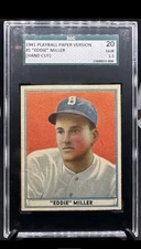 1941 Playball Paper Version #1 Eddie Miller SGC 1.5 Fair