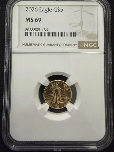 2026 Liberty Eagle G$5 - MS69 NGC - 1/10th Oz Fine Gold