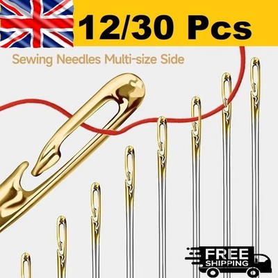 12pcs Self Threading Sewing Needles Easy Thread Mixed Sizes Multi Pack ...