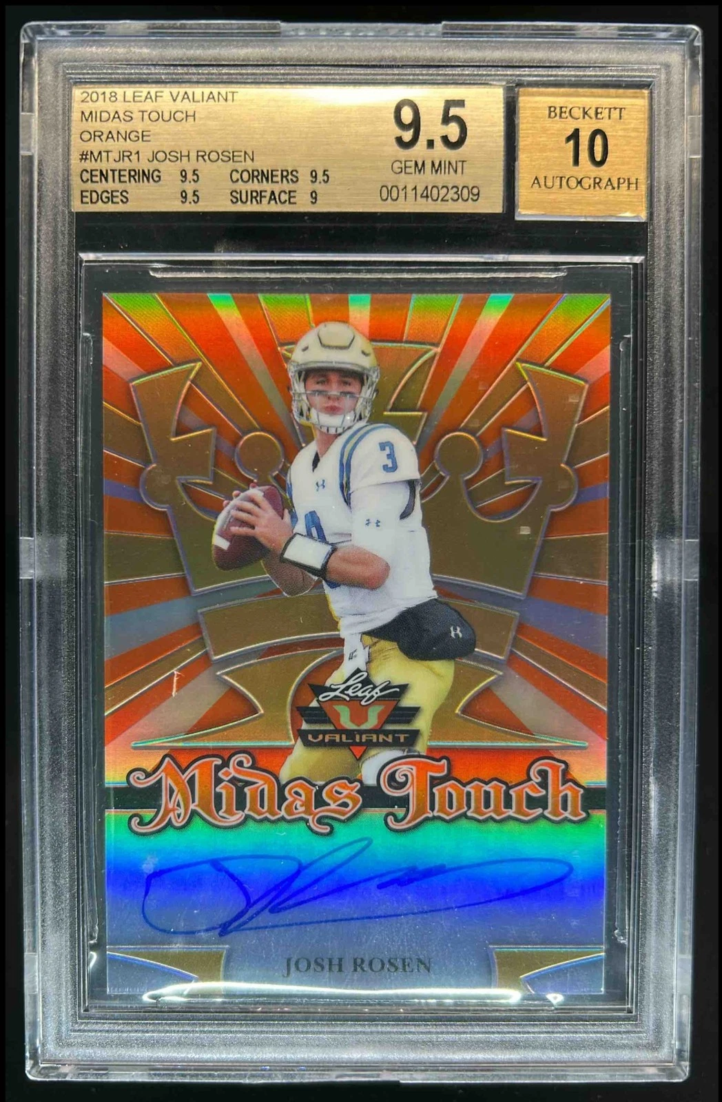 Josh Rosen Leaf Valiant Midas Touch Autograph #JR1 Orange