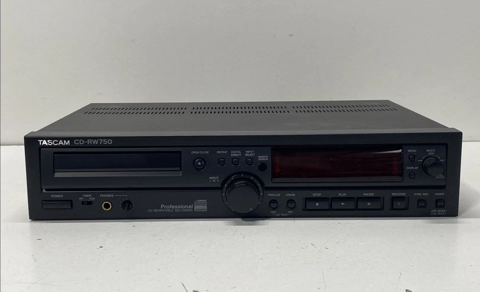 Tascam CD-RW750 Black Professional CD Rewritable Recorder with Power Cord