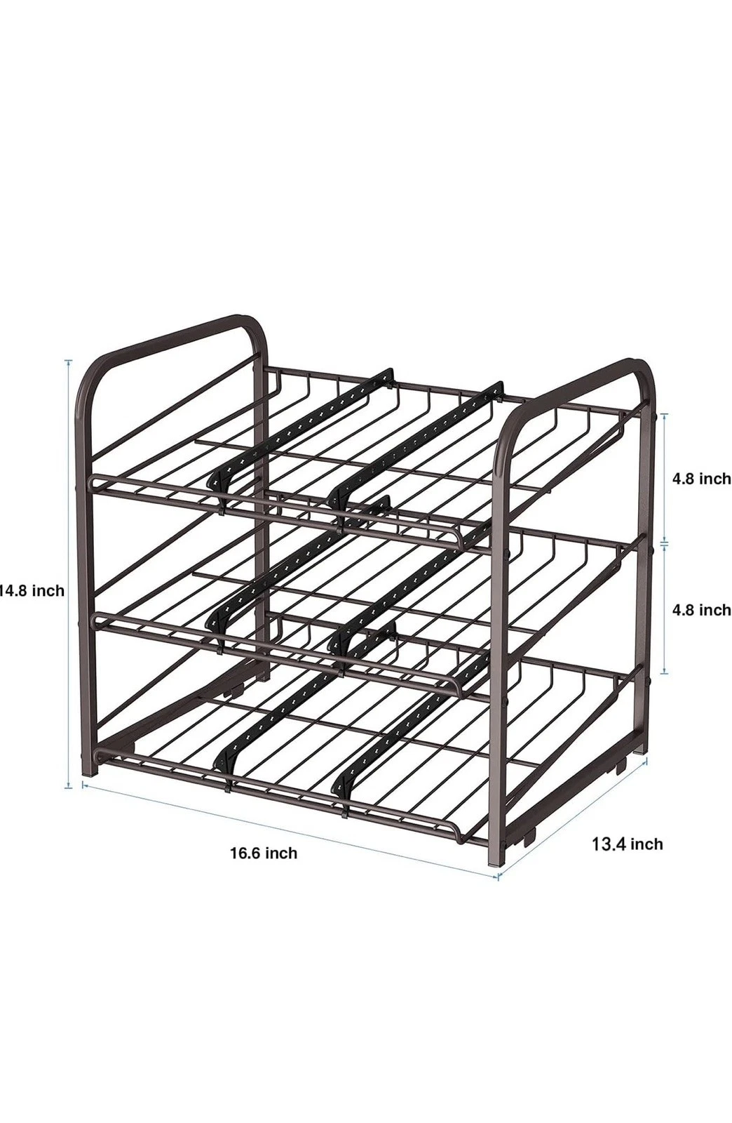 3 Tier Stackable Can Rack Organizer Holds 36 Cans Pantry Kitchen Storage Black