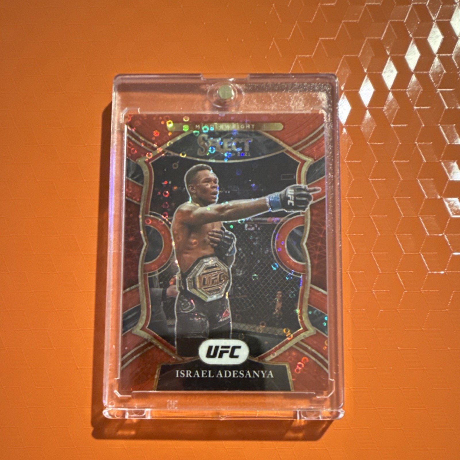 2021 Panini Select UFC Concourse Israel Adesanya #64 Red Disco Prizm /199