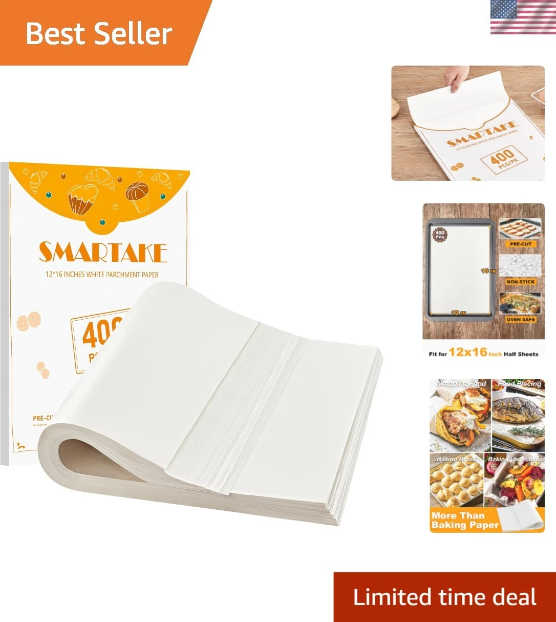 Effortless Cooking: 400 Non-Stick Parchment Sheets, 12x16 for Every Kitchen
