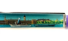 London England Floaty Pen Moving Tug Boat Parliament Buildings Big Ben Vtg