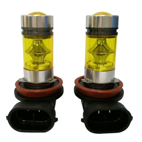 2x H11/H9/H8 Fog Light 20LED 100W Driving Projector Bulb Lamp 4300K Yellow Lamps - Picture 10 of 12