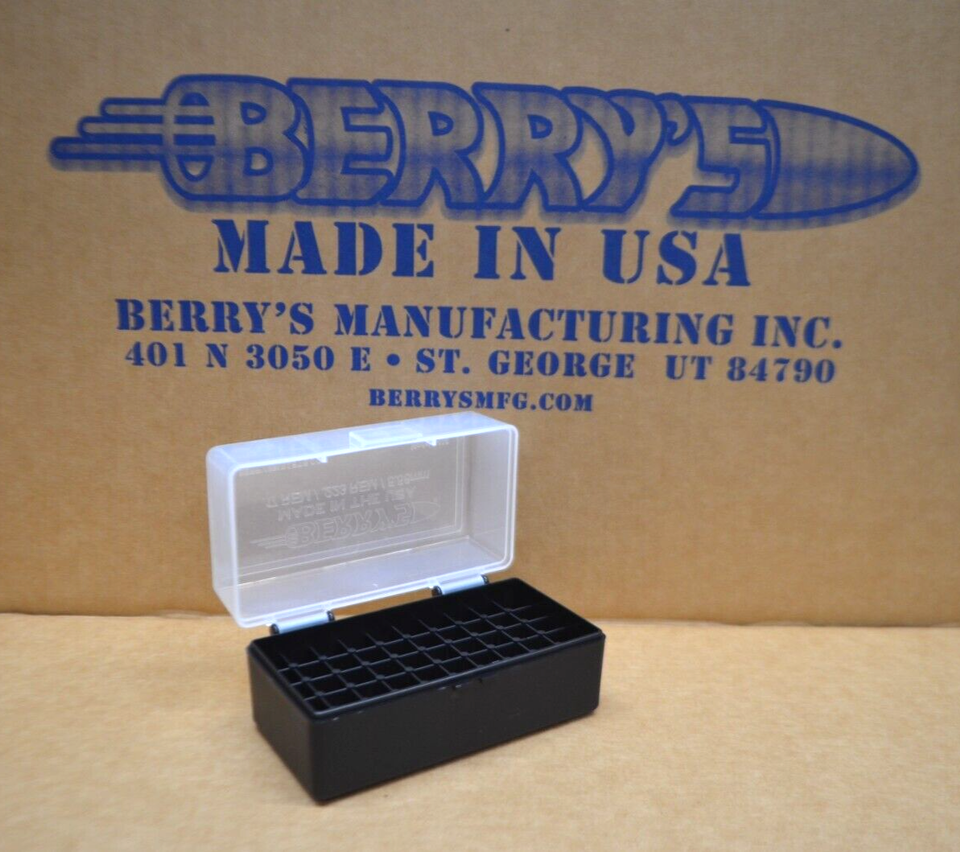 223 - 556 - 222 NEW 5 x 50 ROUND PLASTIC AMMO BOXES ( CLEAR / BLACK ...