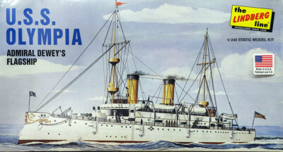 U.S.S. Olympia C-6 Schiff US Navy Ship 1:240 Model Kit Bausatz Lindberg HL402