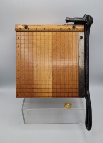 VTG INGENTO No. 2 Wood PAPER CUTTER Ideal School Supply USA, 8.5" x 8.5" 1930s - Picture 2 of 24