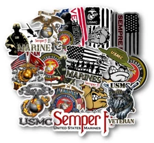USMC Marine Corps Veteran Stickers – Patriotic Decals for Cars Laptops and More
