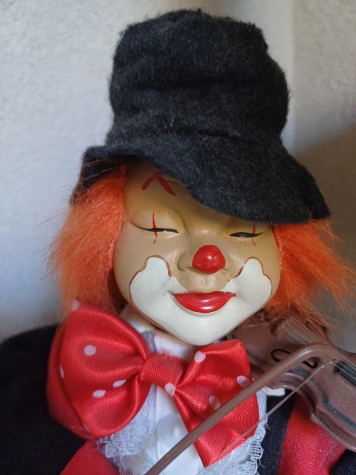 Ancien automate musical clown en porcelaine - Photo 3/4