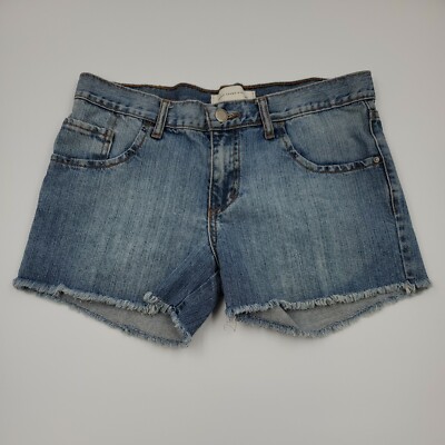 Paula Cahen D anvers Cutoff Mid-Rise Designer Jean Shorts Size 25 (31Wx3L)
