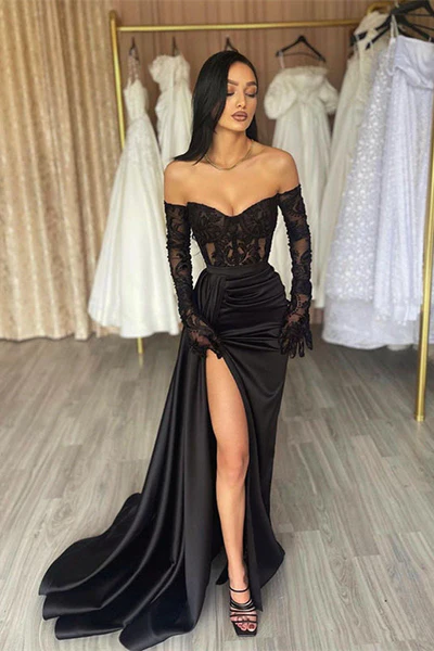 off shoulder long burgundy dress Kaedyn Burgundy Off Shoulder Long Sleeve Crochet Mermaid Maxi Dress