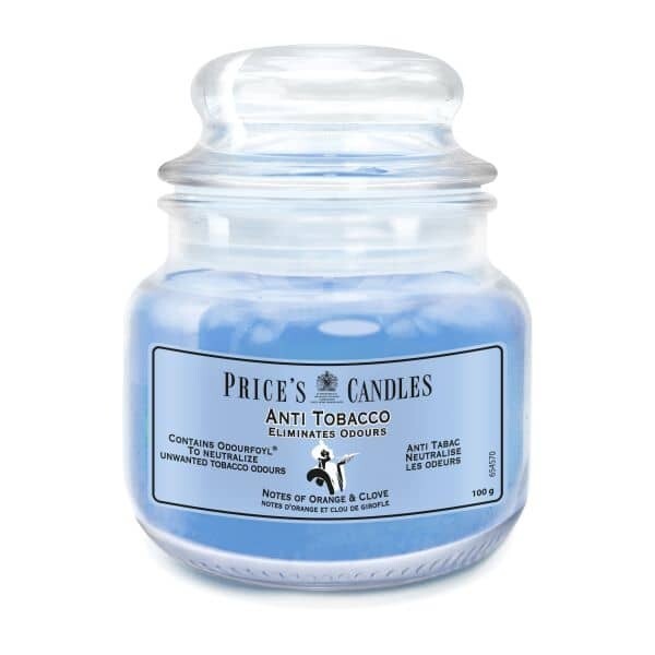 anti tobacco candle PACK of 3 Price's ANTI TOBACCO Candle in Little Jar Eliminates SMOKING Odour