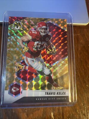 Travis Kelce 2021 Panini Mosaic Reactive Yellow Prizm #4 Kansas City Chiefs