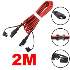 2M 14AWG SAE to SAE Extension Cable 2 Pin Quick Disconnect Wire Harness CordOpen