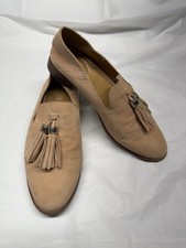 Franco Sarto L-Hadden Women  s Beige Suede Leather Tasseled Loafers Size 8M