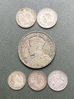 6x GB Colonial Silver Coins,  New Zealand Half Crown Canada Australia Job Lot 5