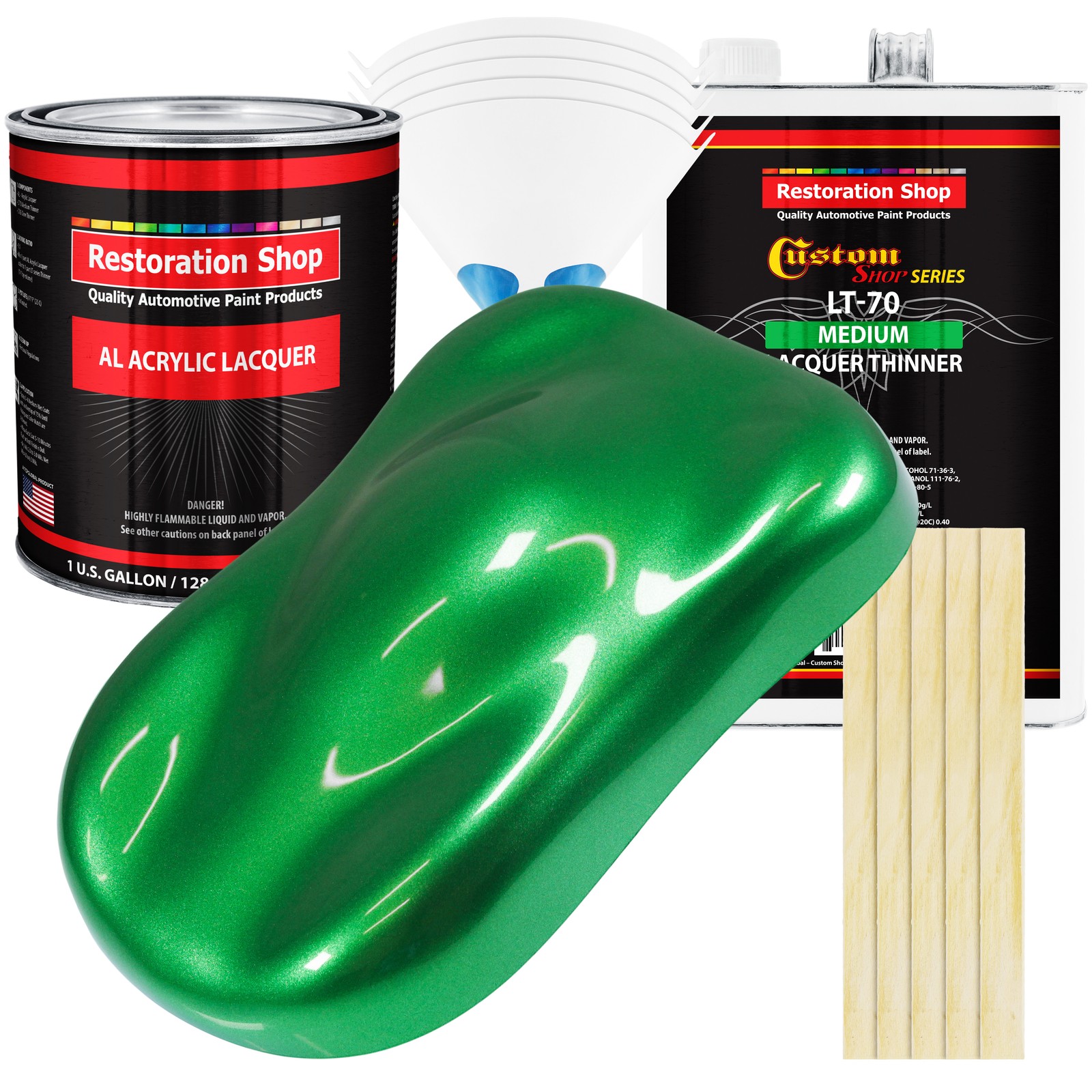 Firemist Green Acrylic Lacquer Gallon Auto Paint Kit, Medium Thinner