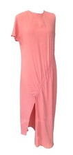 ZARA Pink T-shirt Midi Dress Short Sleeve Size M One Side Sleeveless