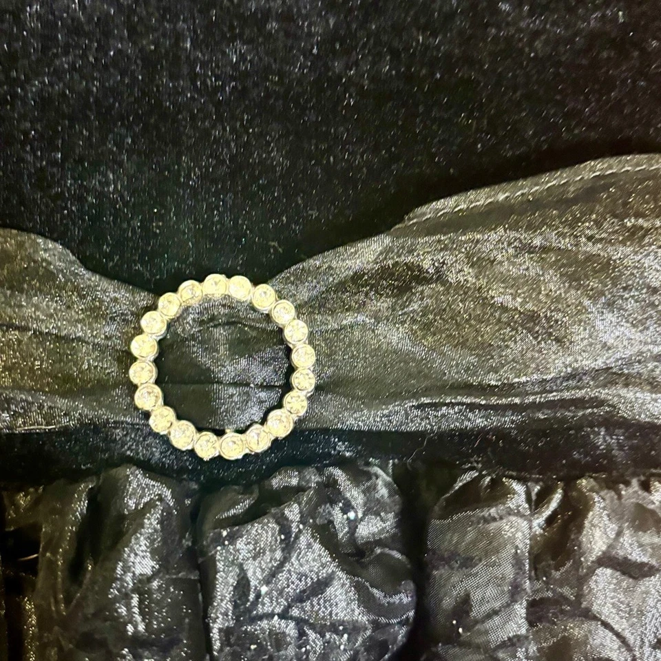 Marmellata Negro Terciopelo y Jacquard Vestido de Fiesta Niñas 6X Vestido de Fiesta Estrás Foto 3 de 4