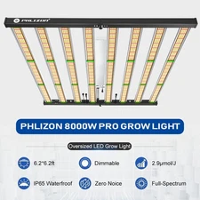 Phlizon 8000W LED Grow Light Sunlike Full Spectrum Bars Indoor Plants Veg Flower