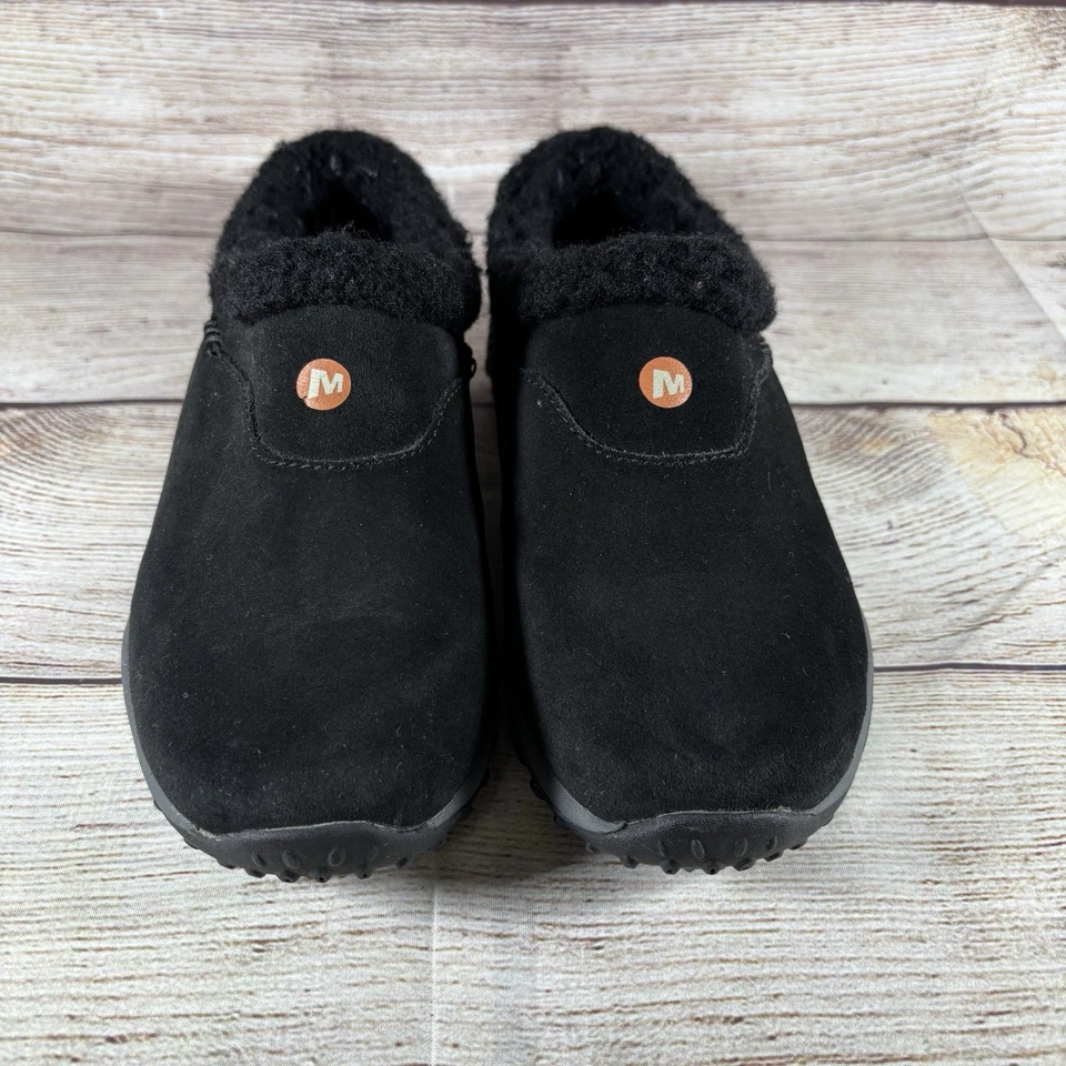 Tamancos Merrell Encore Frost Kids tamanho 1 camurça preta forrada de pele sintética - Imagem 3 de 4