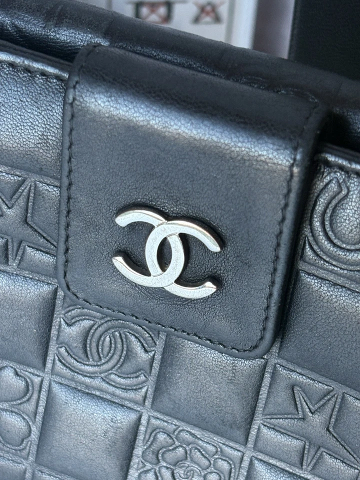 Chanel Icon Line Wallet – Vintage Black Lambskin CC Logo Embossed UK SELLER - Image 2 of 4