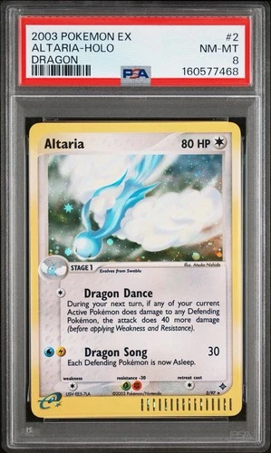 Pokemon 2003 EX Dragon Holo Rare Altaria 2/97 E Reader PSA 8