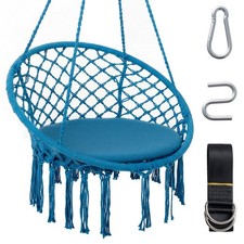 Swing Chair, Hammock Chair with Round Seat Cushion, Indoor  Outdoor Boho Chair