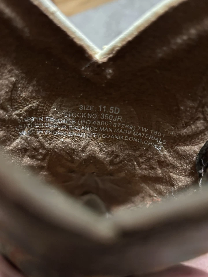 Justin 男孩靴子 尺码 11.5D 棕色皮革拉圆形西靴风格 — 第 4/4 张图片