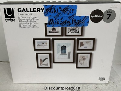 Umbra Gallery Picture Frame Set   Aged Walnut   Wall Photo Frames AS-IS