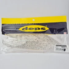 Deps Sakamata Shad 8 inch Worm Lure #125 clear pepper