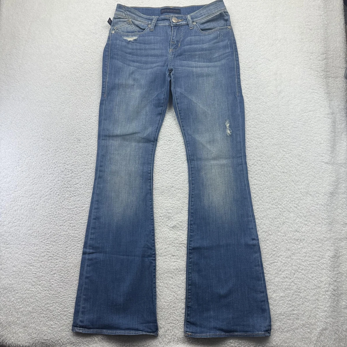 Jeans Rock And Republic Sandra - Taille 30, Coupe Bootcut Stretch, Délavé Foncé