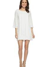 SANCTUARY NWT $119 Lace Clemence Crochet Trim Mini Shift Dress in White Sz XS