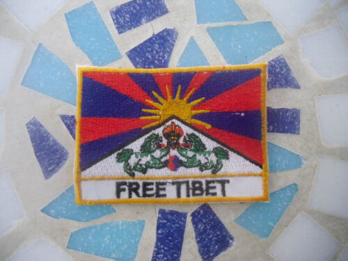 ॐ AUFNÄHER PATCH goa psy FREE TIBET Flag Fane DALAI LAMA Hippie peace yoga ॐ - Afbeelding 1 van 1