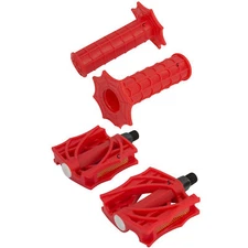 Spider Kids Boy Bike Bicycle Grips and Heart Pedals Bundle Red