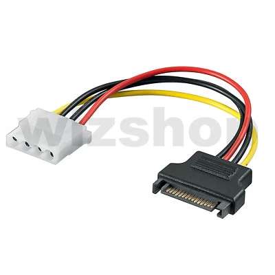 WIZSHOP Cavo adattatore di alimentazione PC da serial ATA Sata 15 pin a molex ide 4 pin