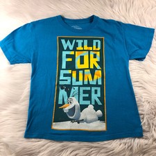 Disney Frozen T Shirt Wild For Summer Blue Olaf Size Youth SMALL