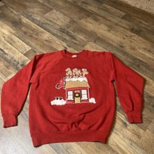 vintage christmas pullover sweater mens large 20/20 tag made in usa
