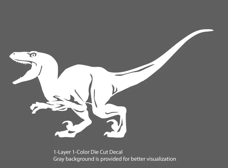 Dinosaurio - Velociraptor #3, Período Jurásico 4-21" - Calcomanía de vinilo troquelada pegatina Foto 3 de 4