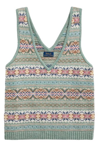 Studio Park X Jane Treacy Fair Isle Turtleneck Sweater Pink Medium