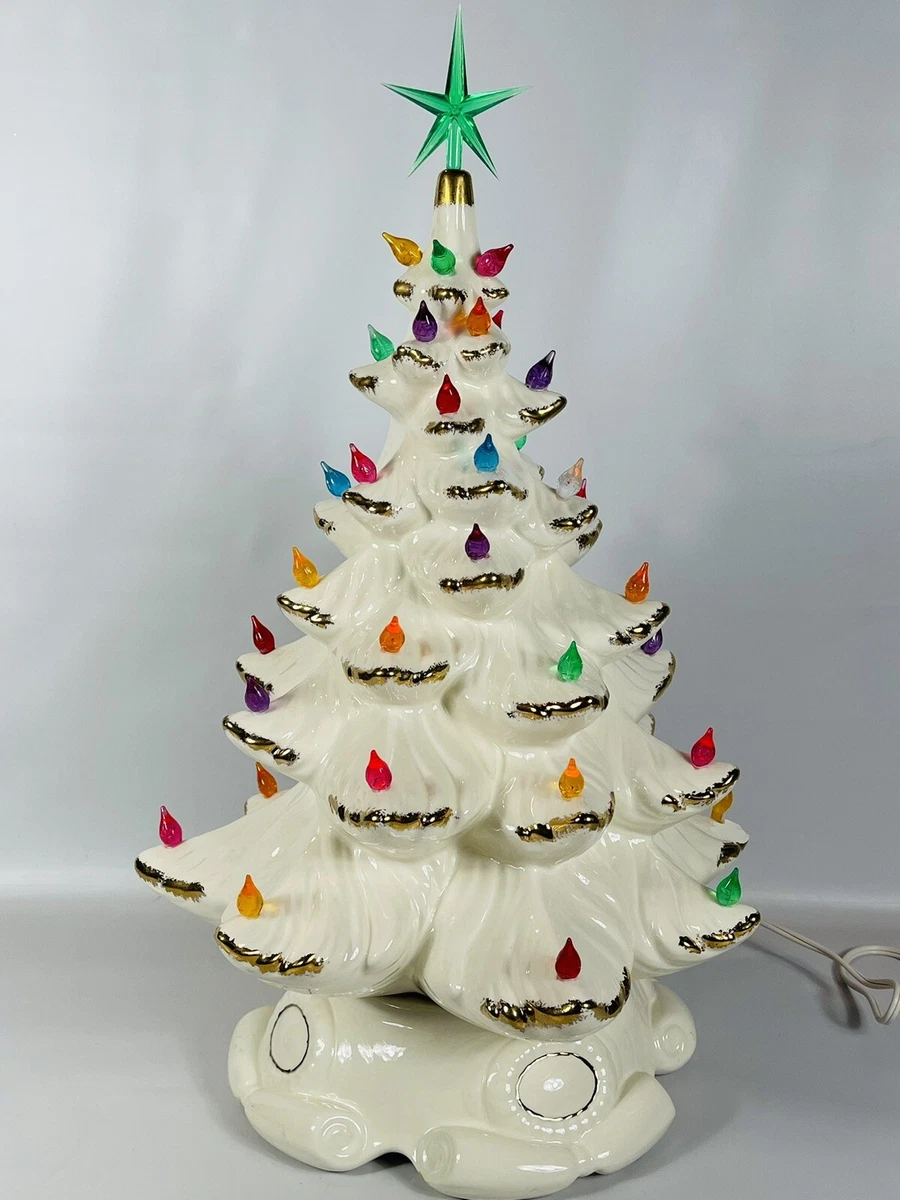 white vintage ceramic tree