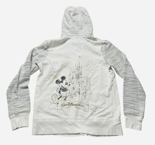 Disney Parks Walt Disney World Full Zip Sweater Hoodie White Women  s Size Medium
