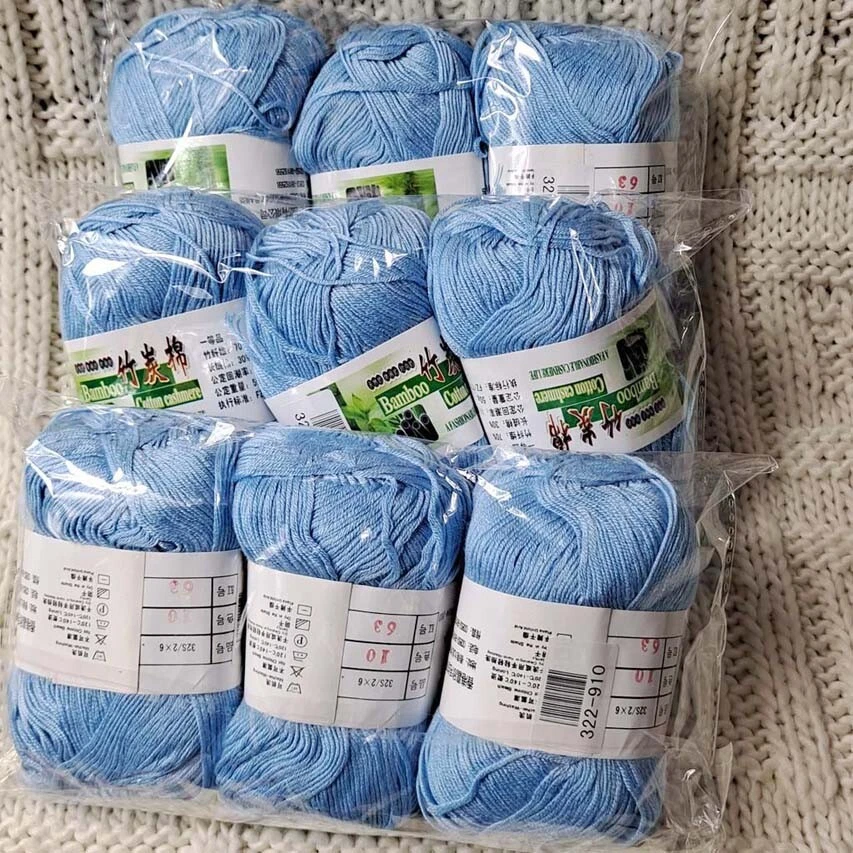 Venta Lote 9SkeinsX50g Suave Bambú Algodón Bebé Envoltura Tejido a Mano Hilo de Ganchillo 910 Foto 4 de 4